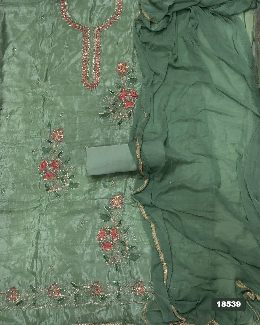 Silk Embroidery Suit Set