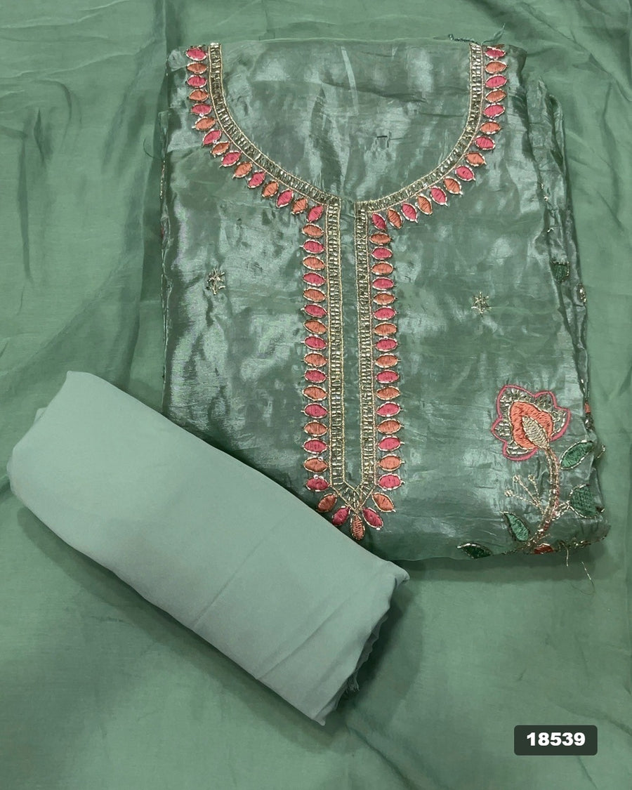 Silk Embroidery Suit Set