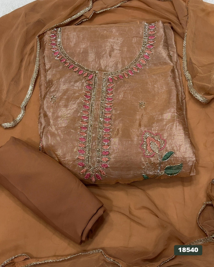 Silk Embroidery Suit Set