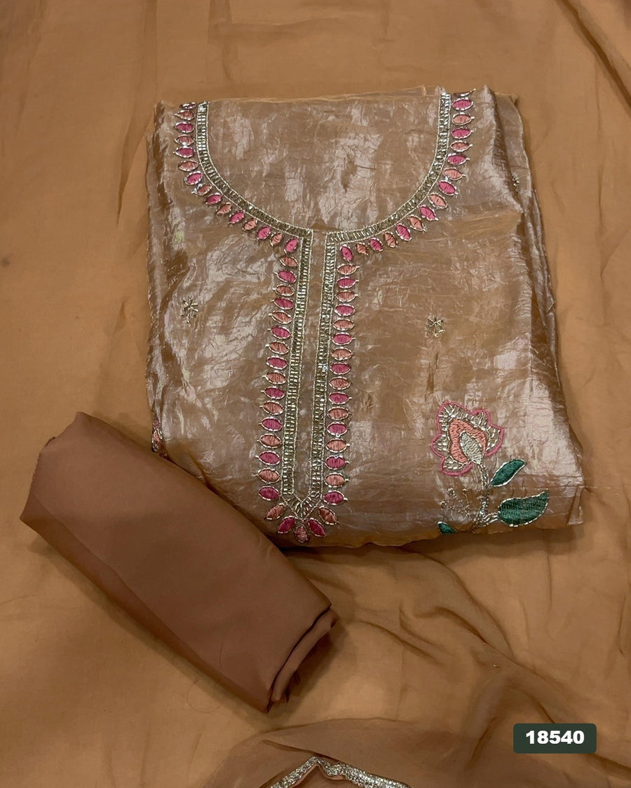 Silk Embroidery Suit Set