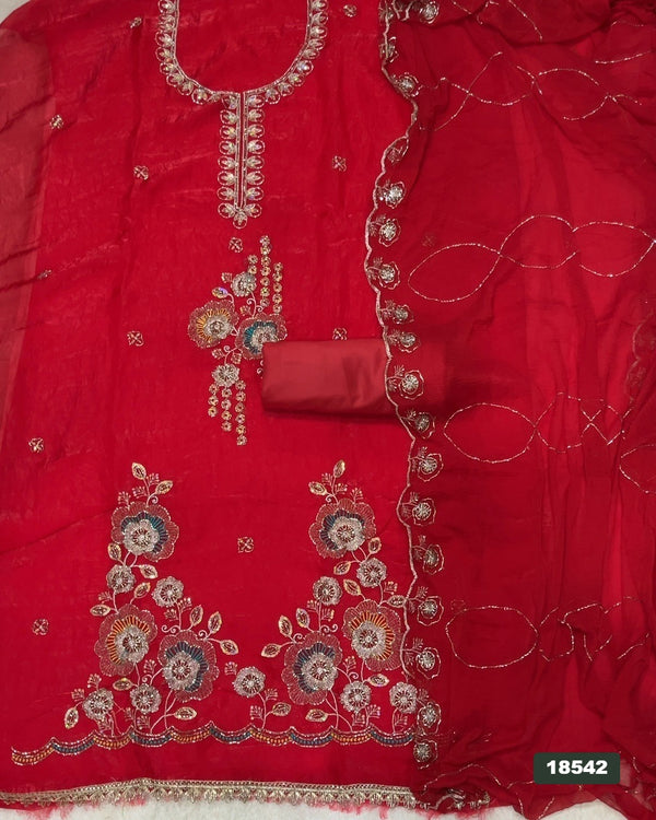 Silk Embroidery Suit Set