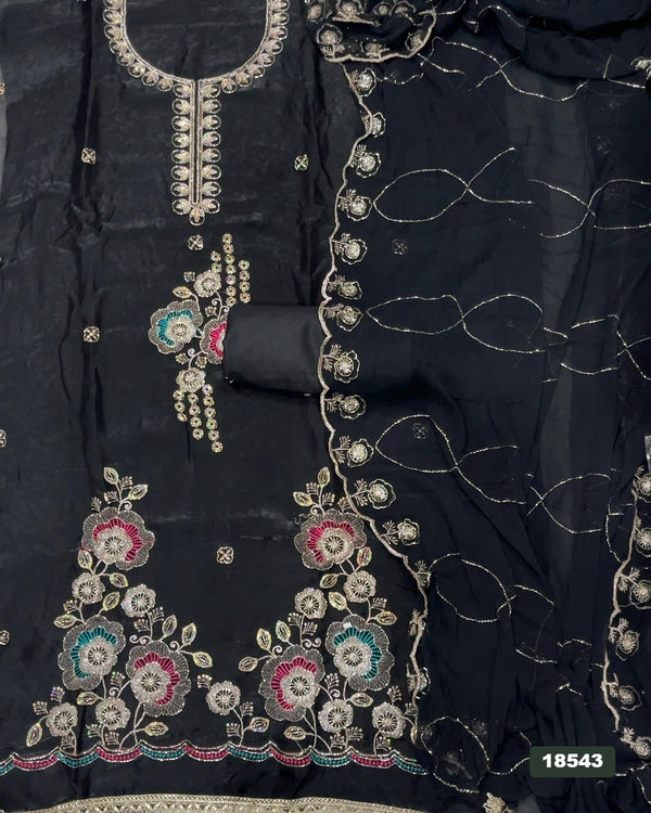 Silk Embroidery Suit Set