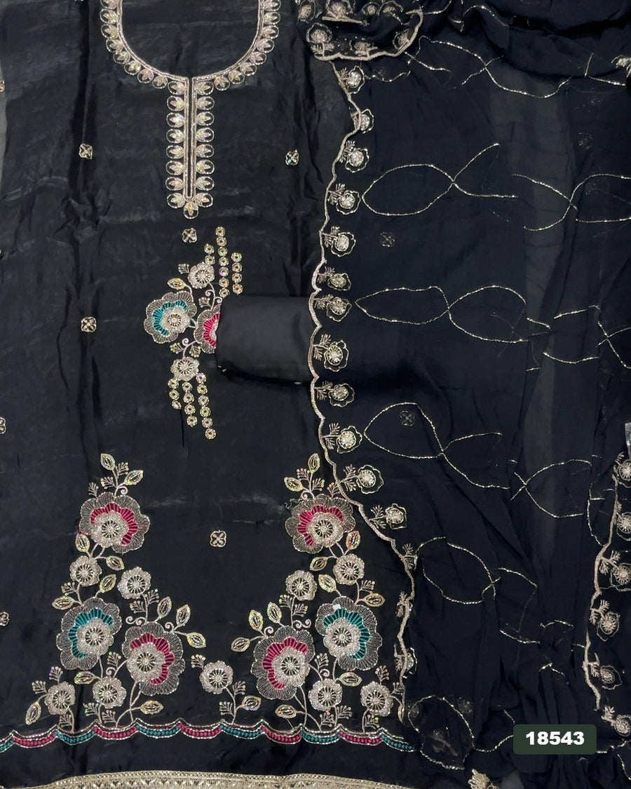 Silk Embroidery Suit Set