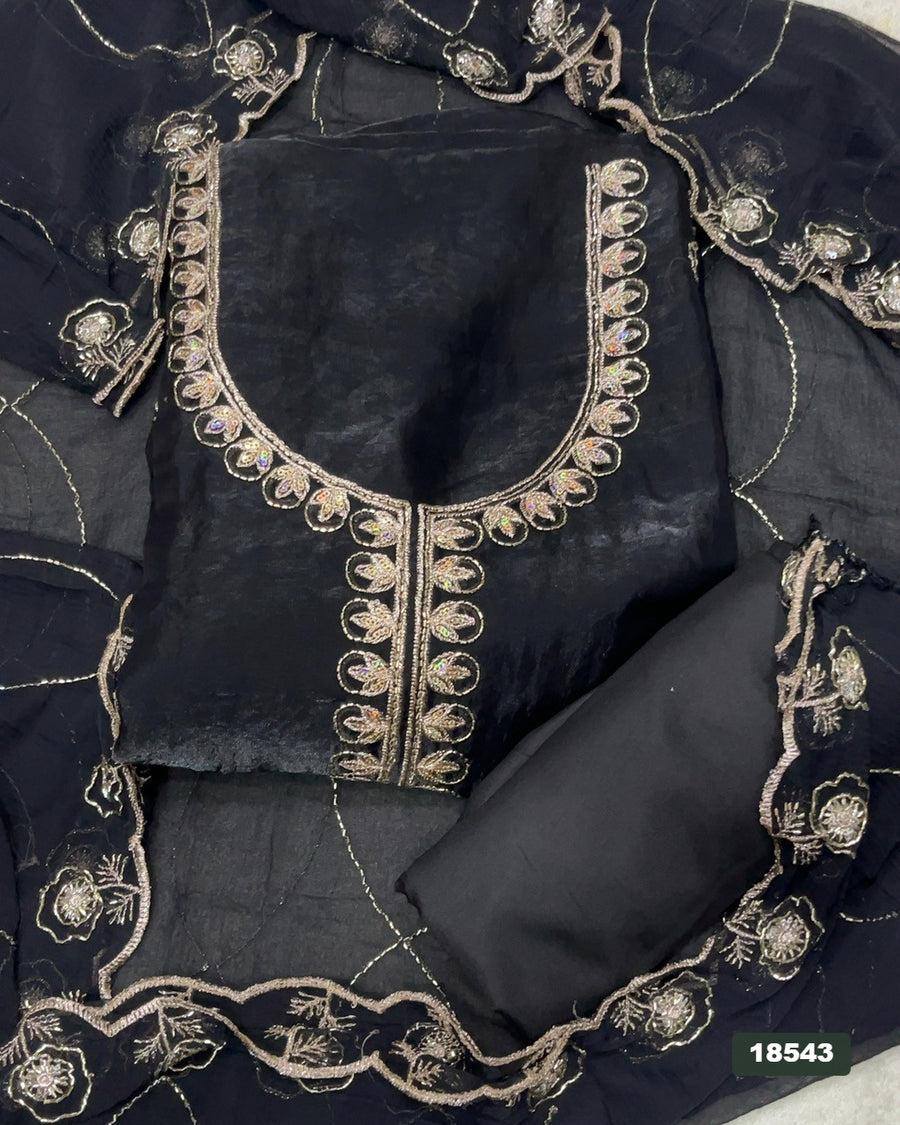 Silk Embroidery Suit Set