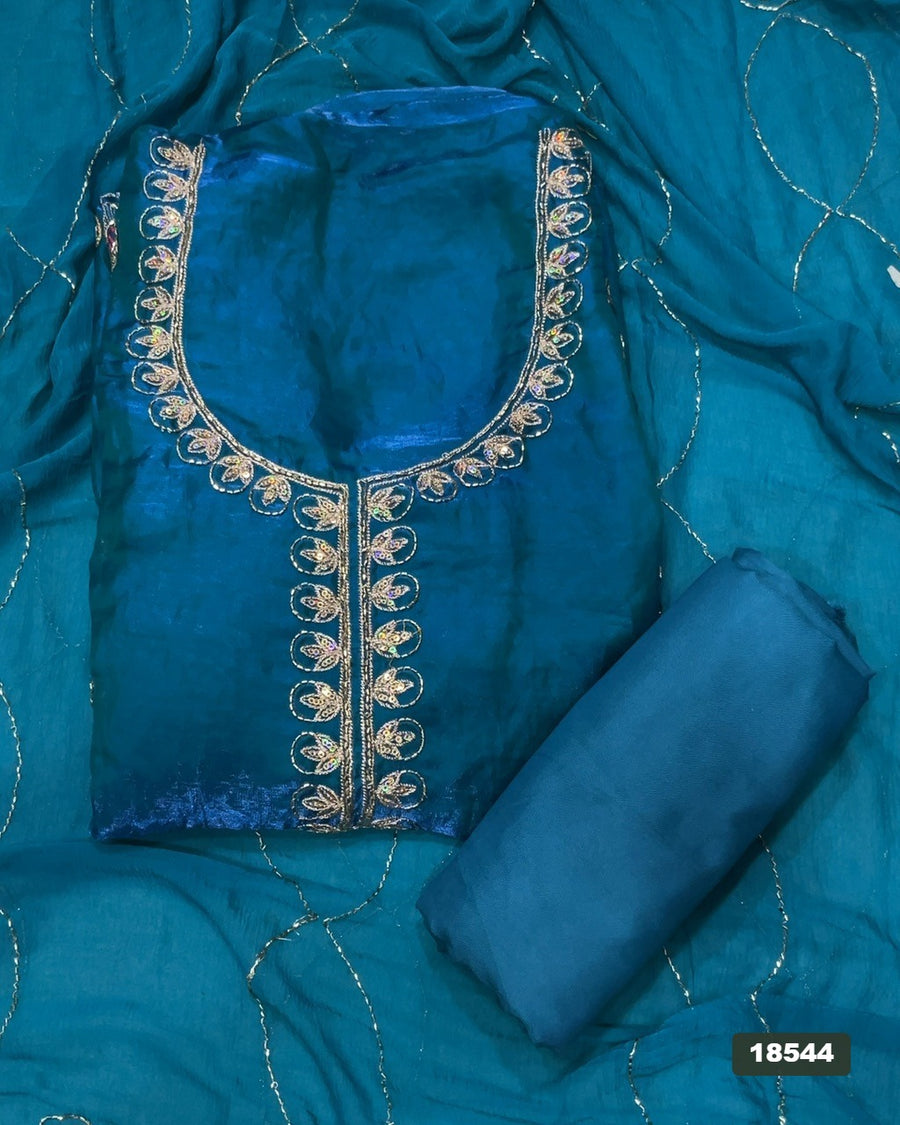 Silk Embroidery Suit Set