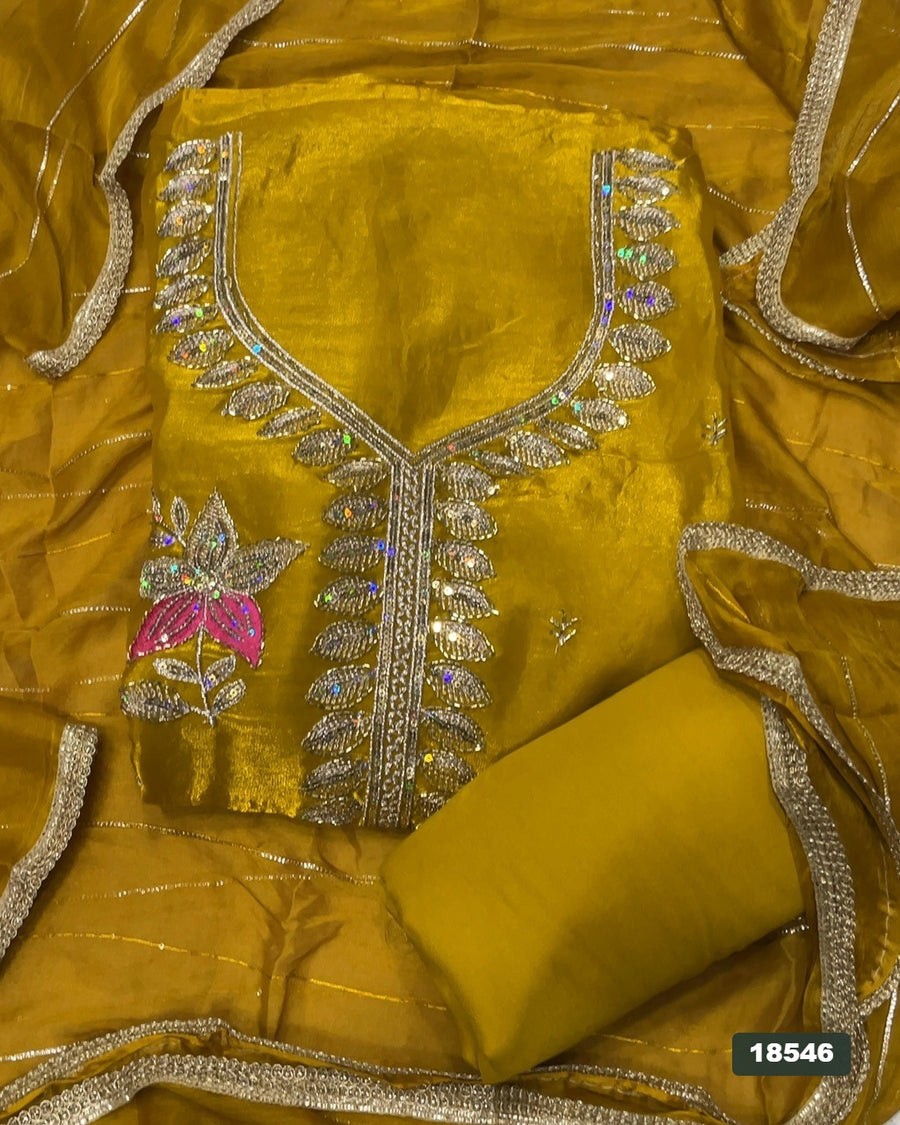 Silk Embroidery Suit Set