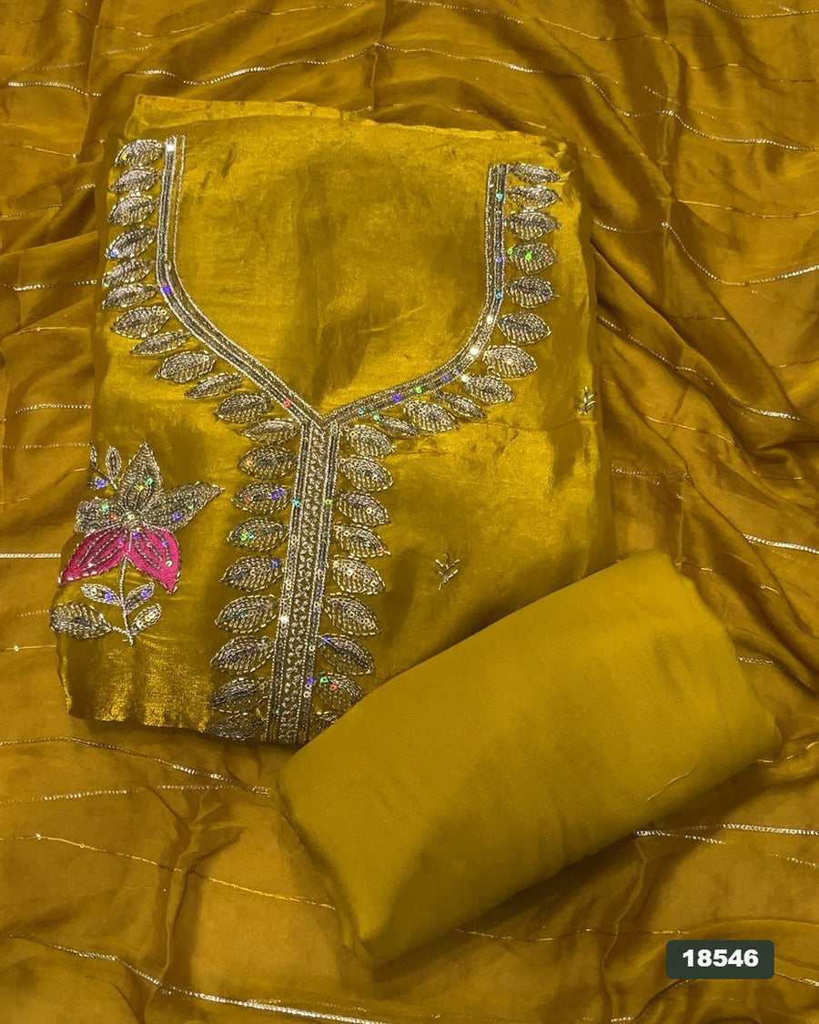 Silk Embroidery Suit Set