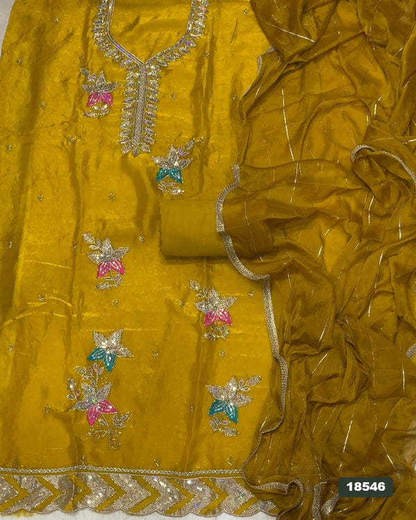 Silk Embroidery Suit Set