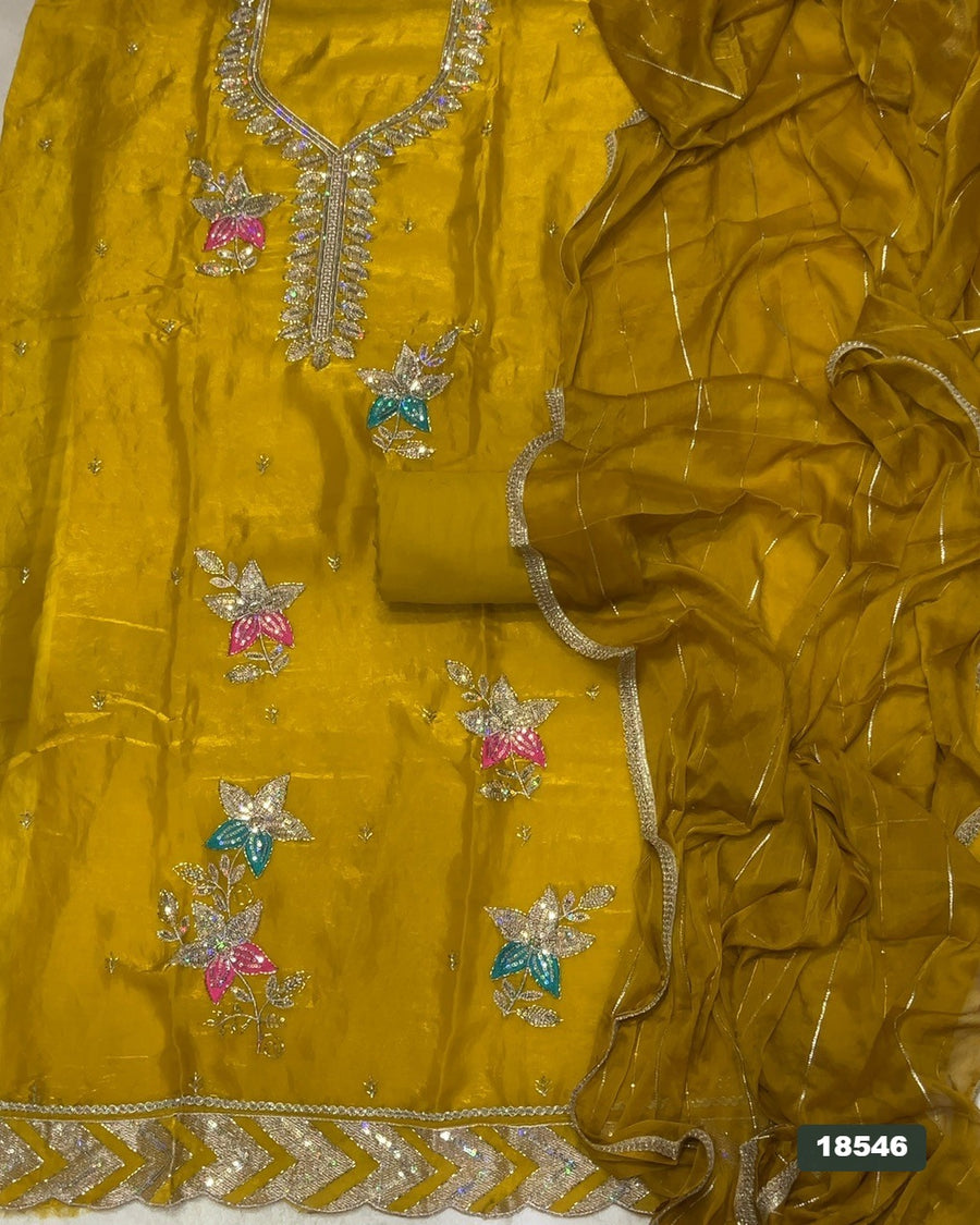 Silk Embroidery Suit Set