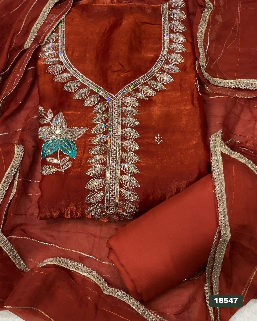 Silk Embroidery Suit Set