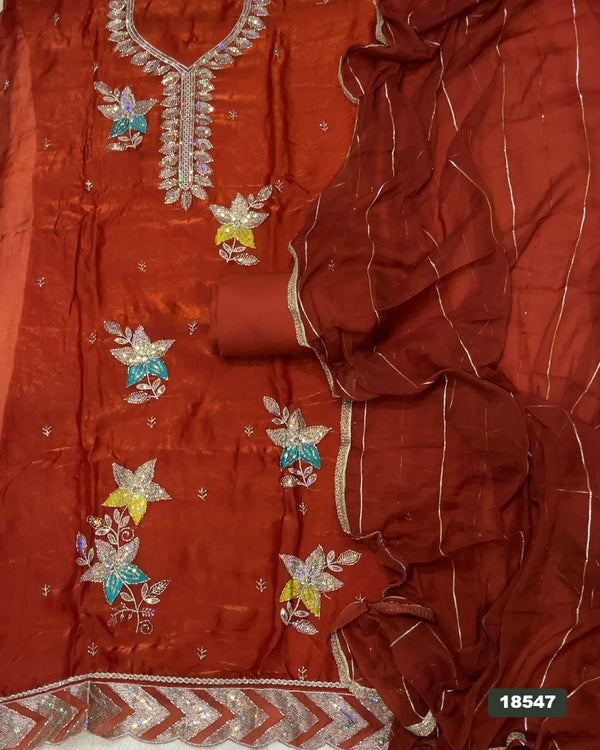 Silk Embroidery Suit Set