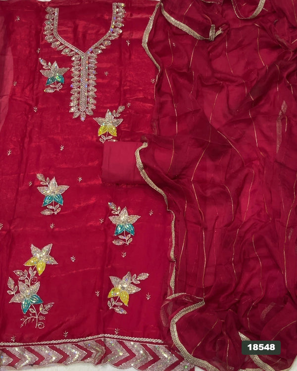 Silk Embroidery Suit Set