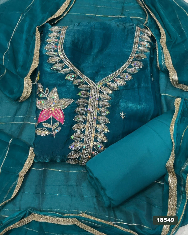 Silk Embroidery Suit Set