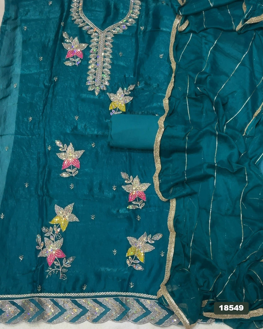 Silk Embroidery Suit Set