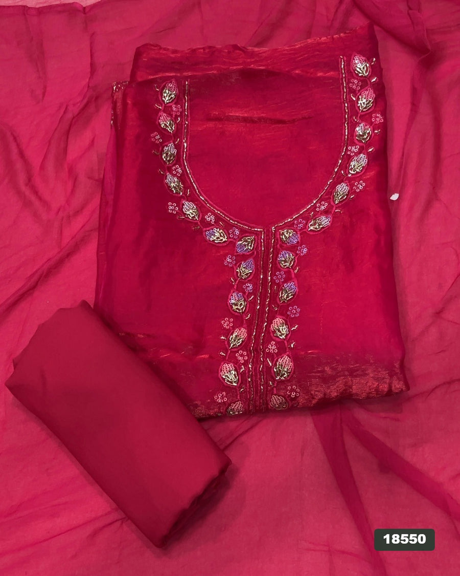 Silk Embroidery Suit Set