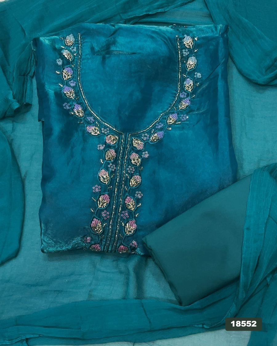 Silk Embroidery Suit Set