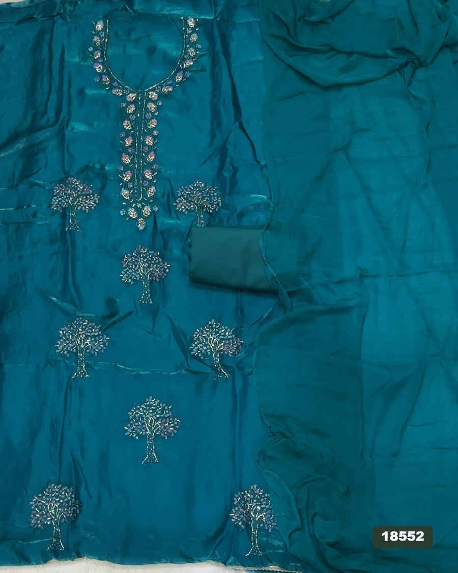 Silk Embroidery Suit Set