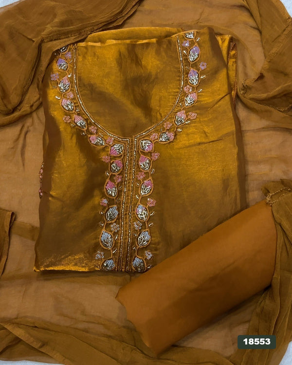 Silk Embroidery Suit Set