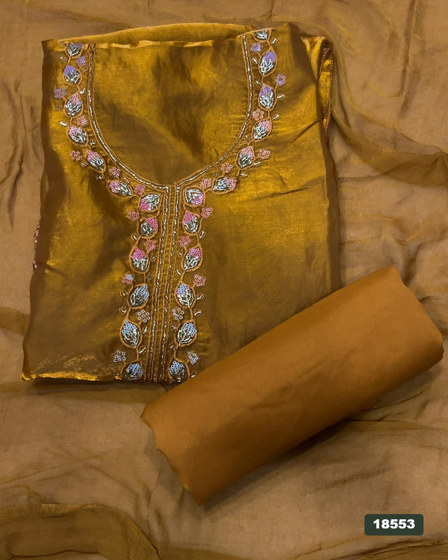 Silk Embroidery Suit Set