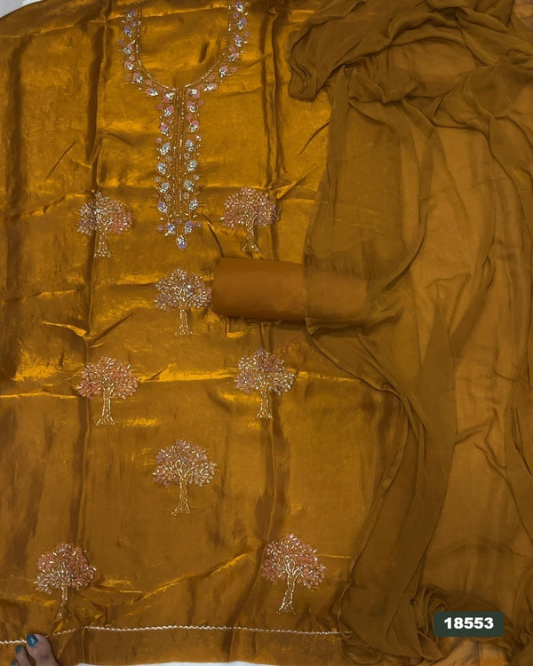 Silk Embroidery Suit Set