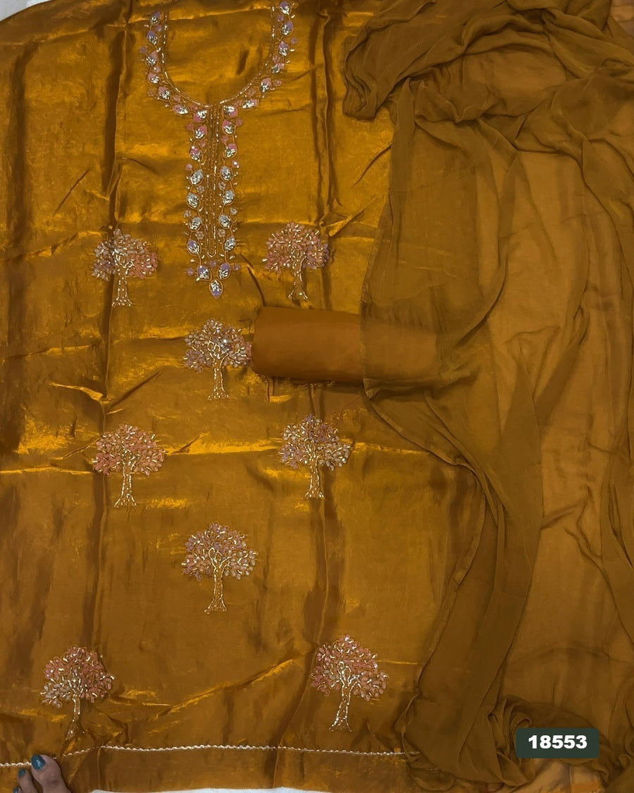 Silk Embroidery Suit Set
