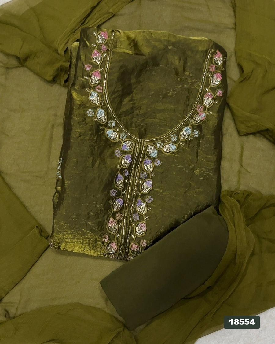 Silk Embroidery Suit Set