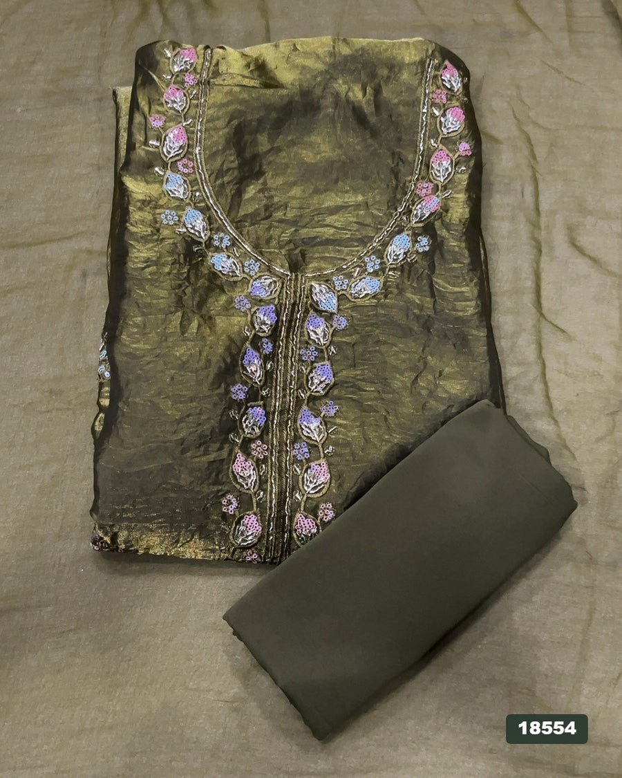 Silk Embroidery Suit Set