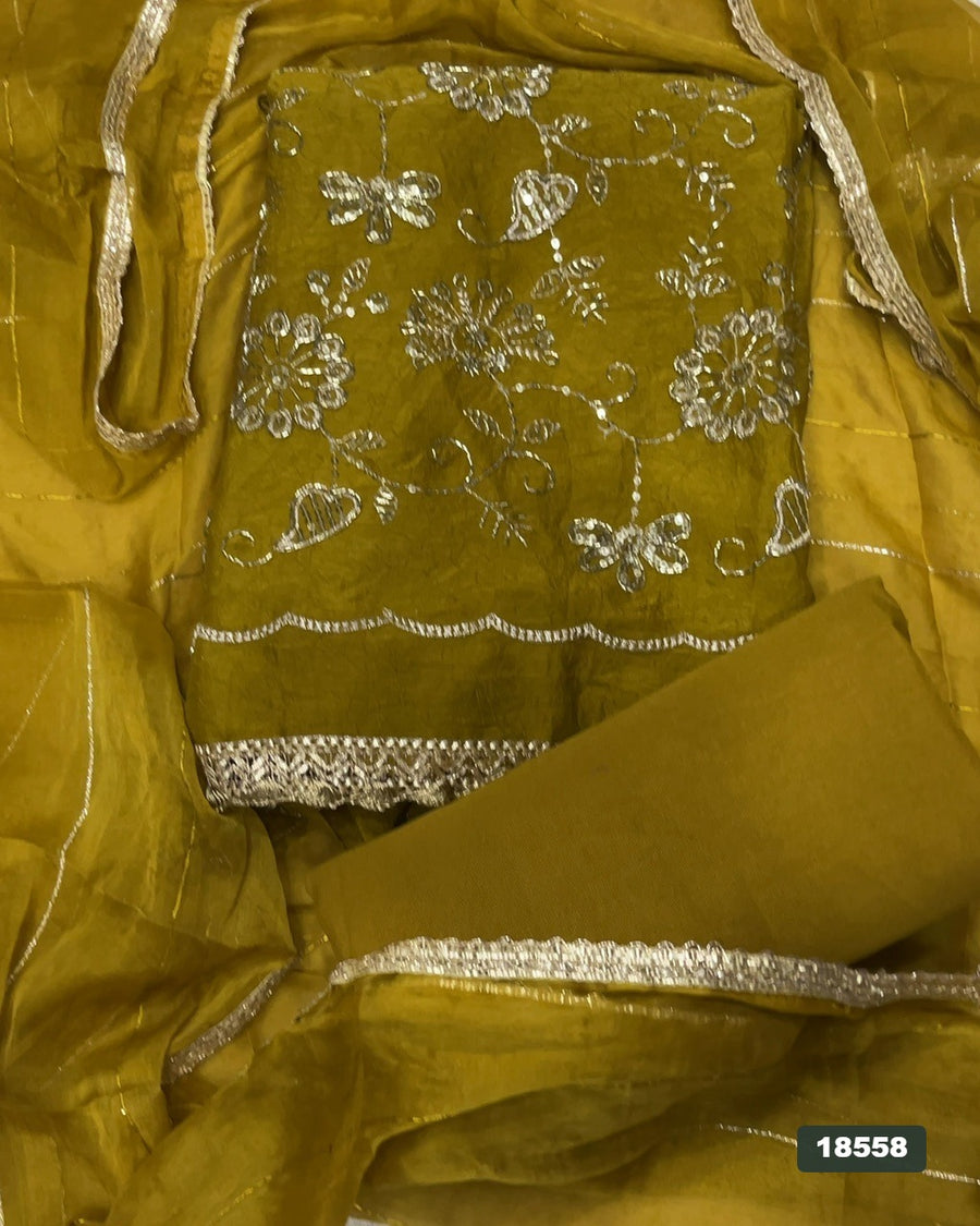 Crush Silk Embroidery Suit Set