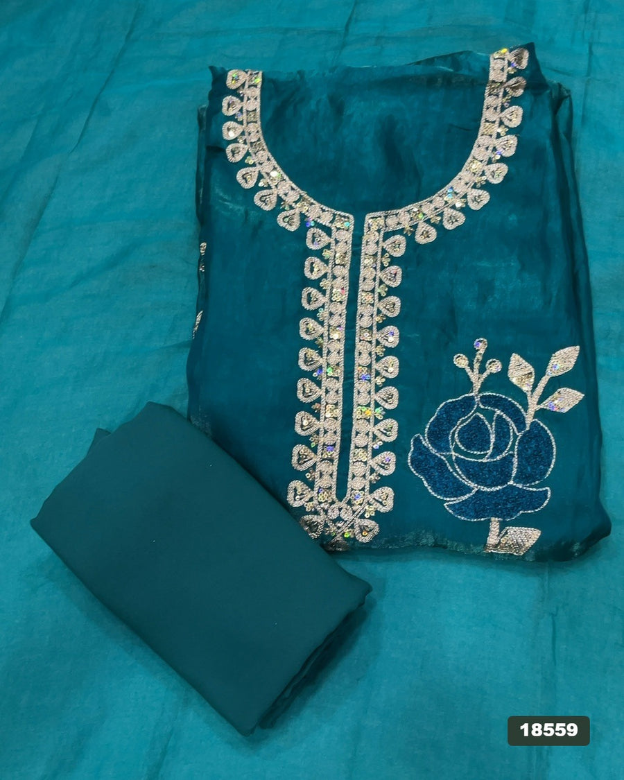 Silk Embroidery Suit Set