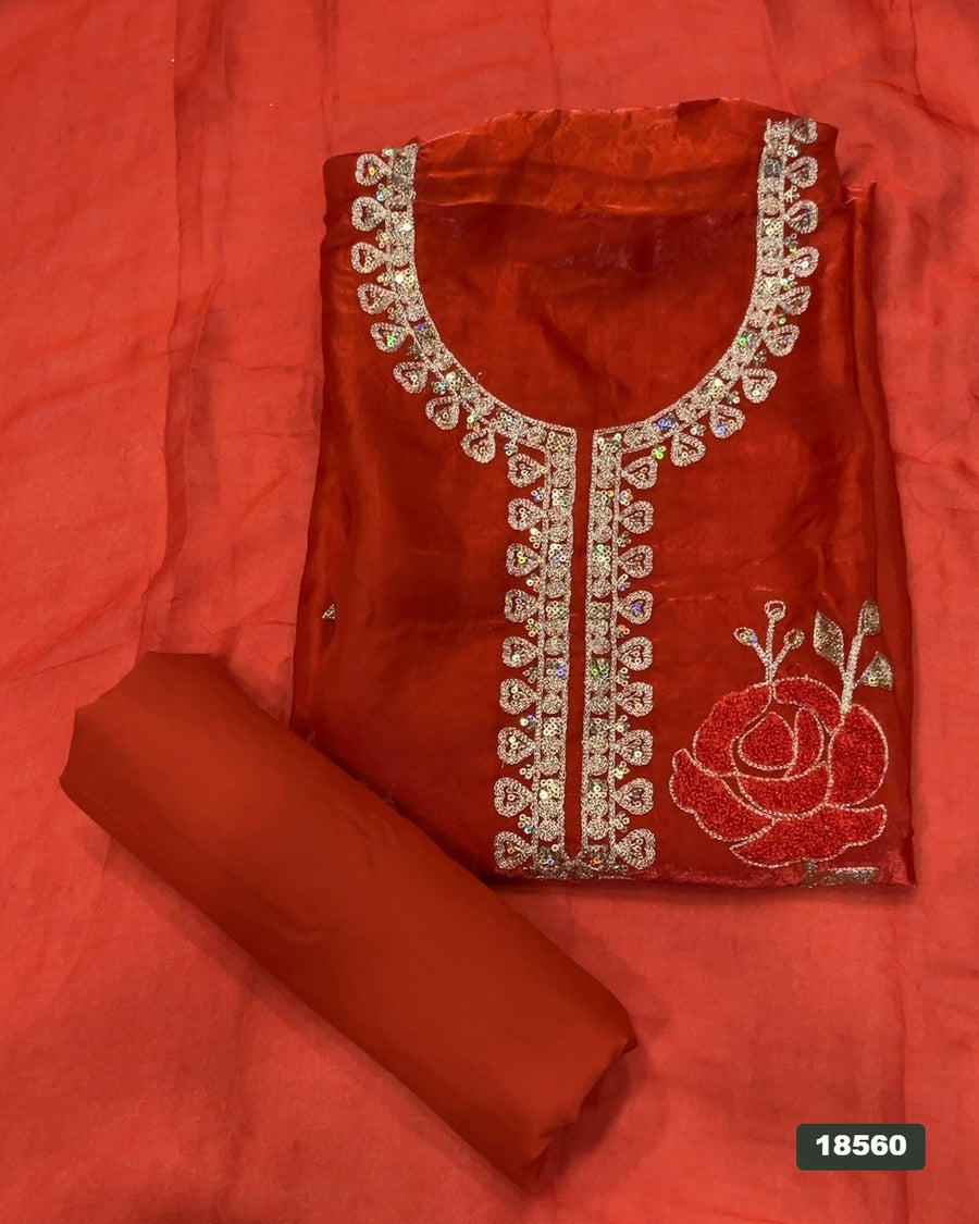 Silk Embroidery Suit Set