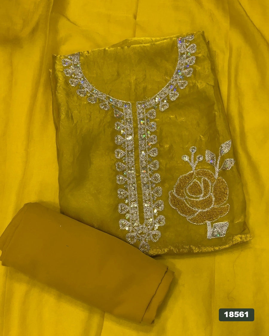 Silk Embroidery Suit Set