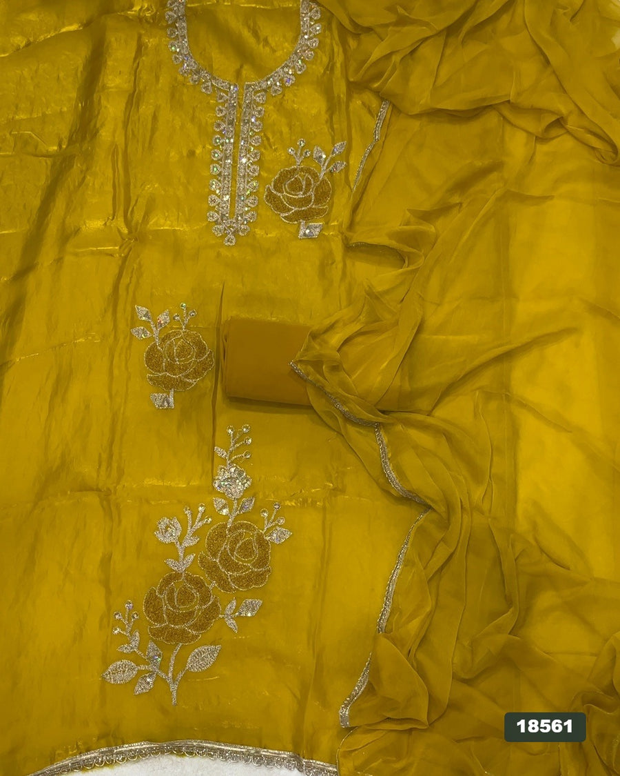 Silk Embroidery Suit Set