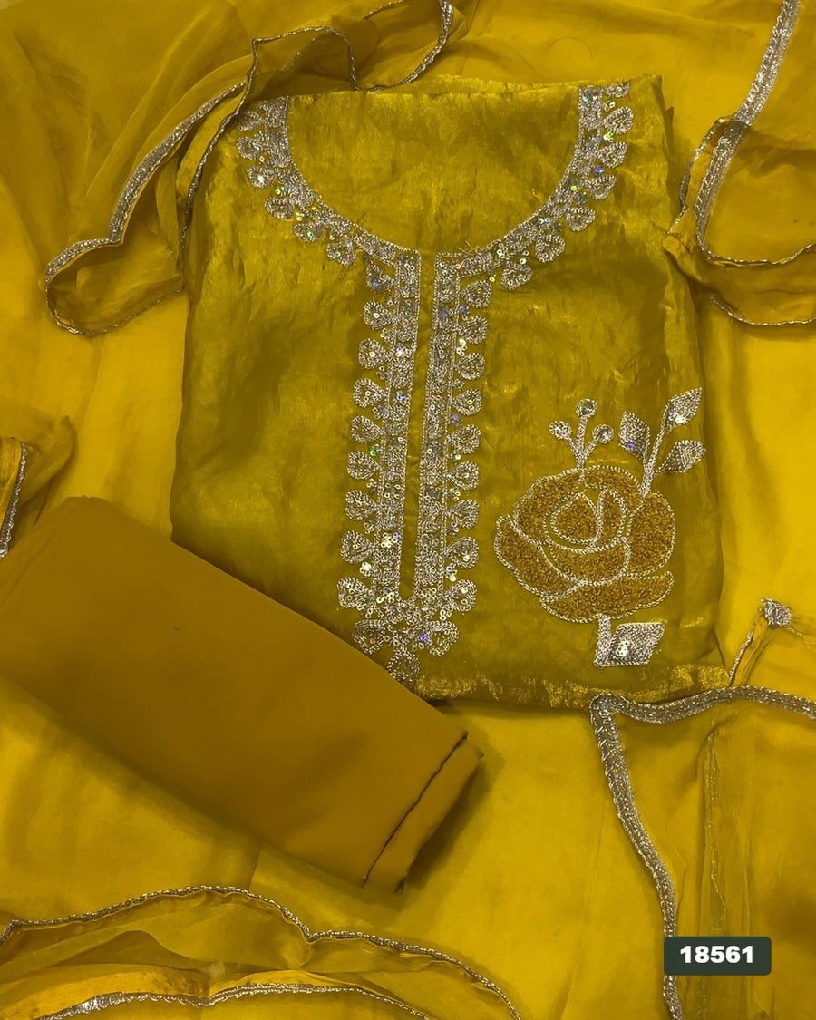 Silk Embroidery Suit Set