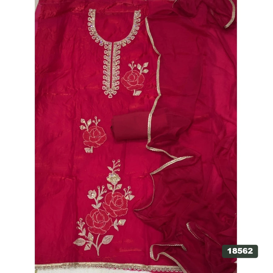Silk Embroidery Suit Set