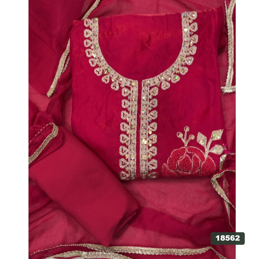 Silk Embroidery Suit Set