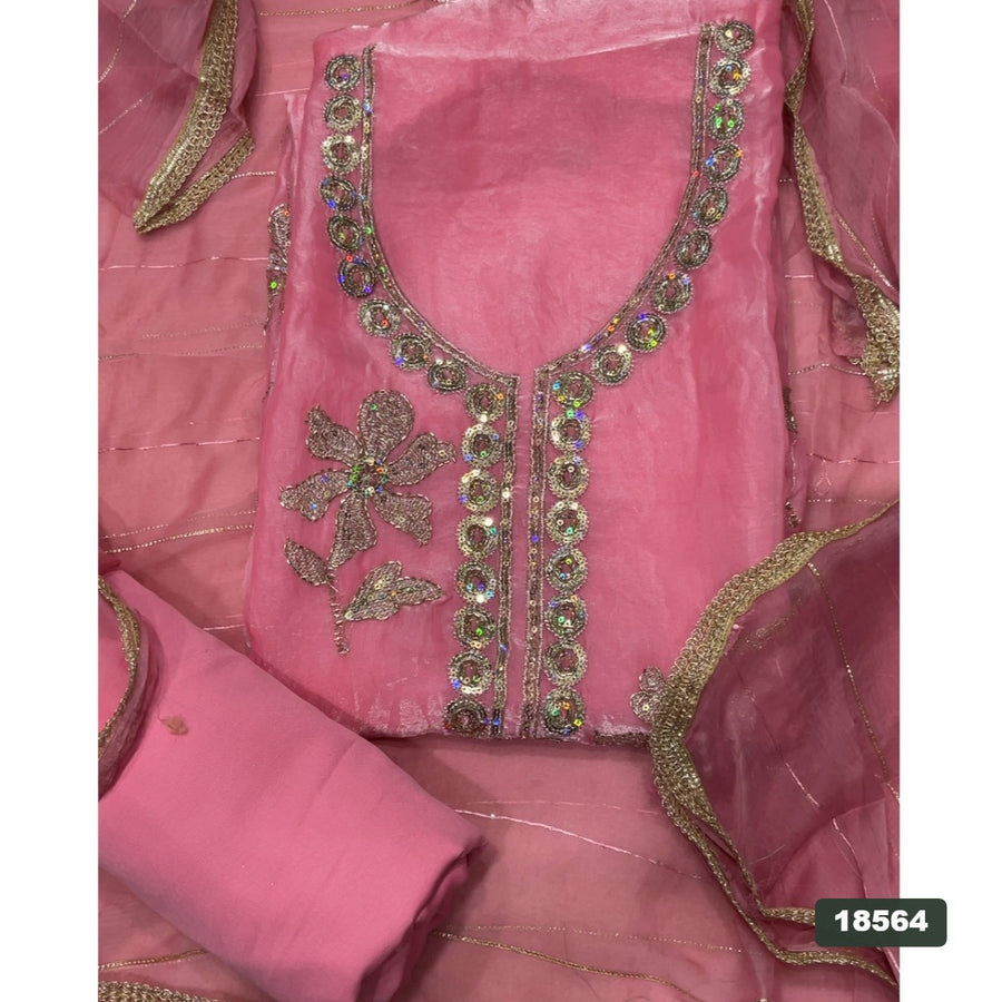 Silk Embroidery Suit Set