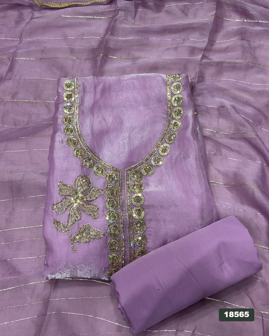 Silk Embroidery Suit Set