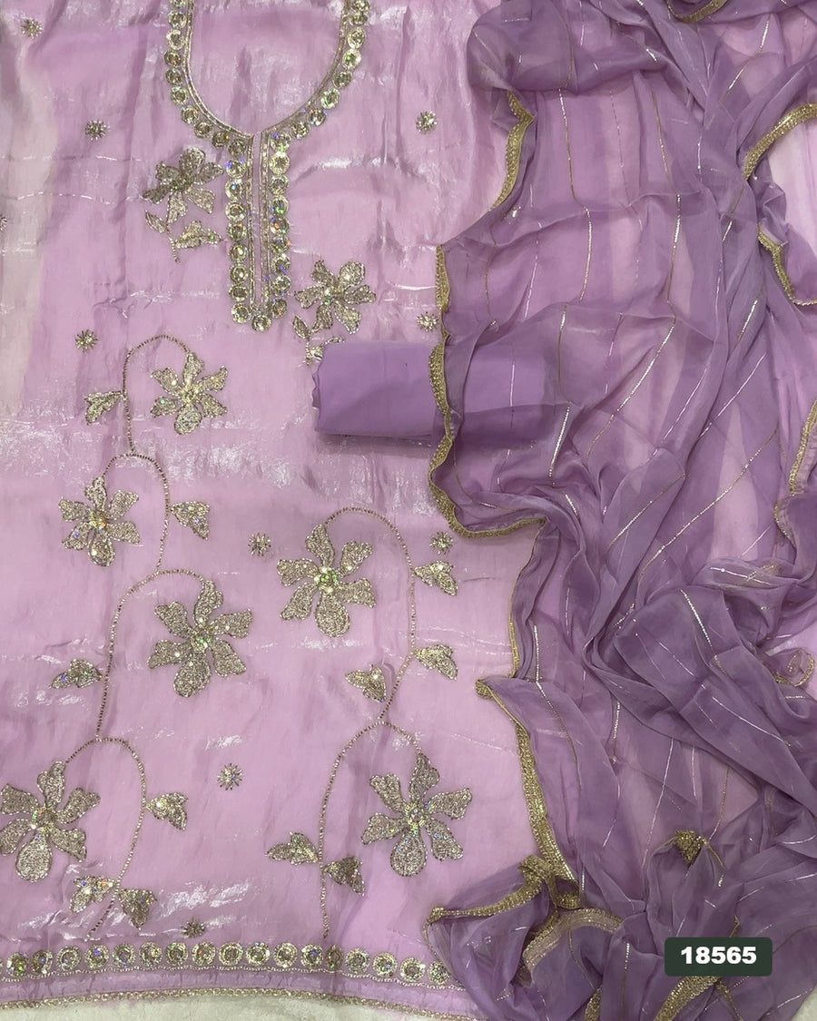Silk Embroidery Suit Set