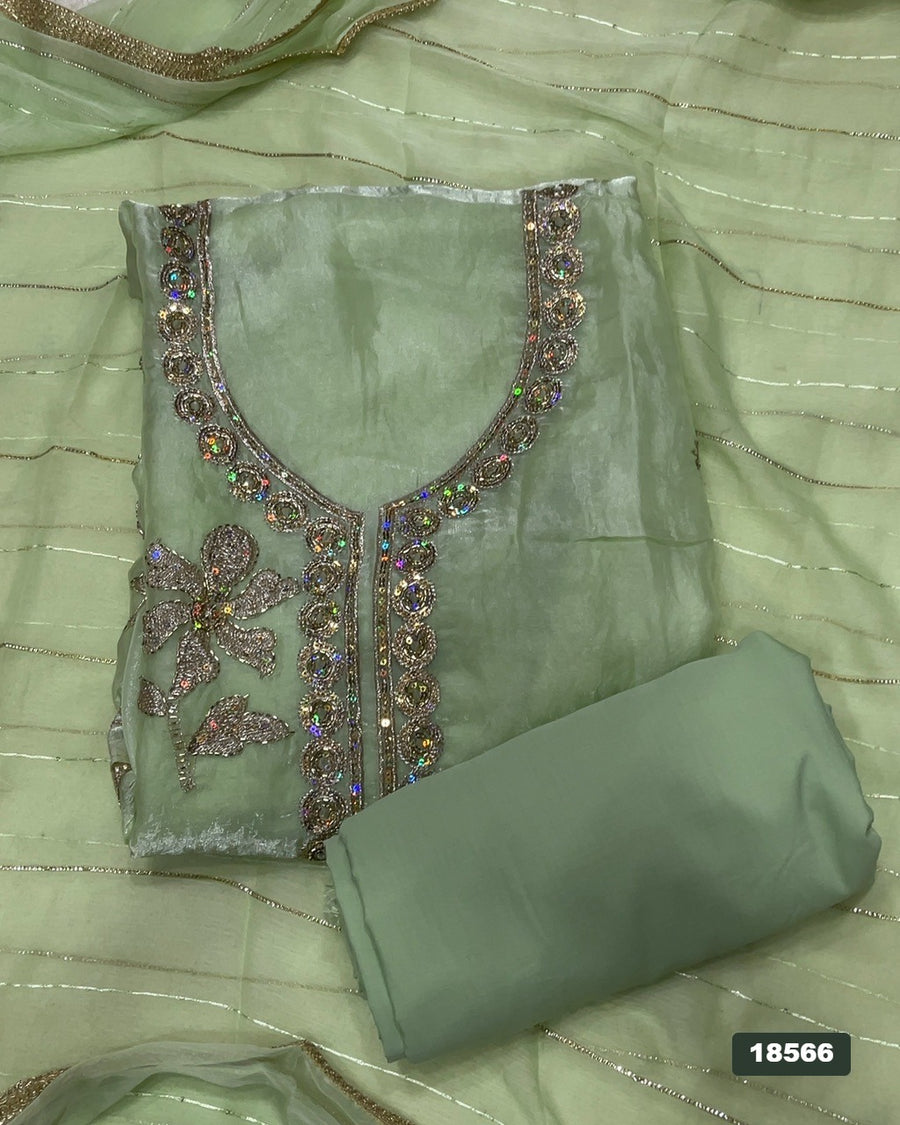 Silk Embroidery Suit Set