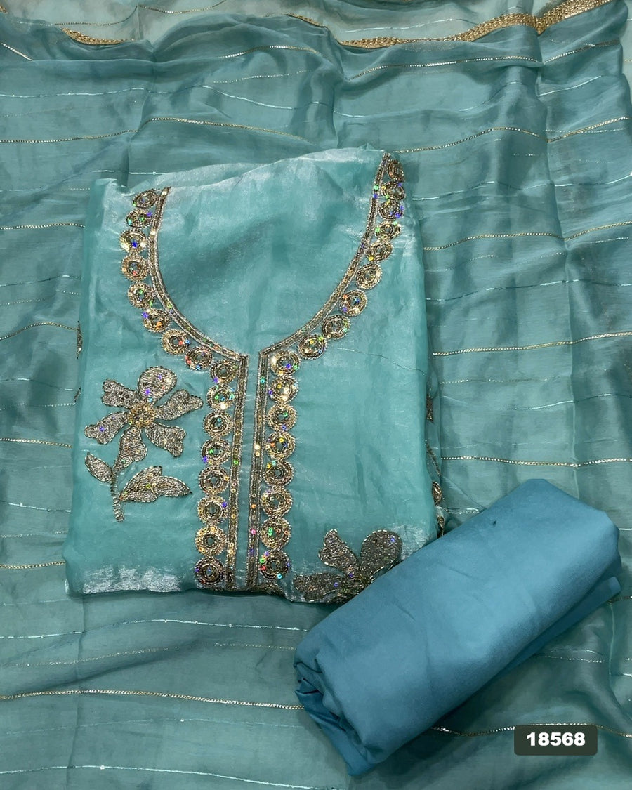 Silk Embroidery Suit Set