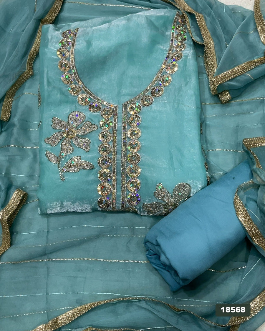 Silk Embroidery Suit Set