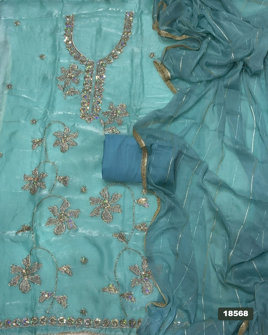 Silk Embroidery Suit Set