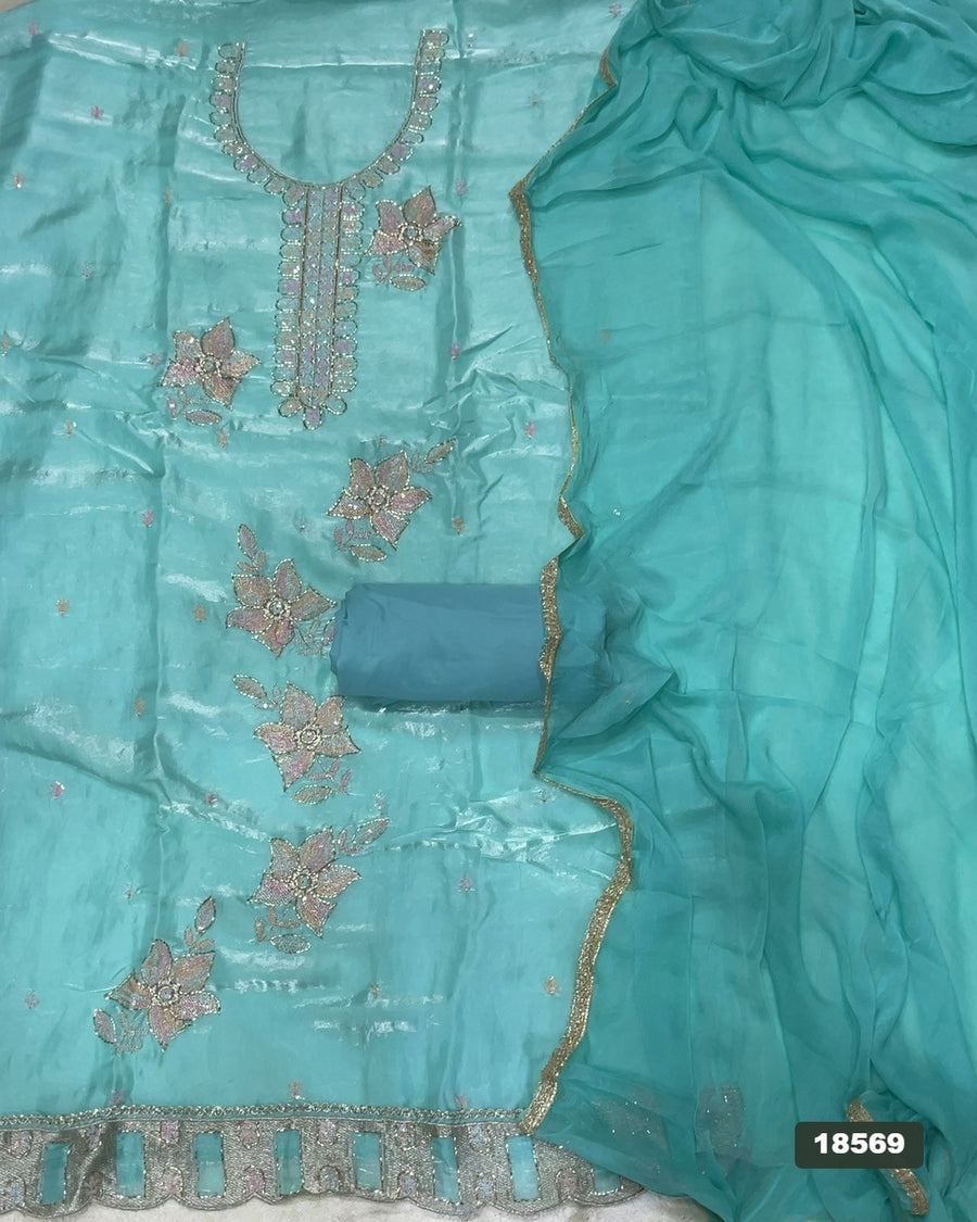 Silk Embroidery Suit Set