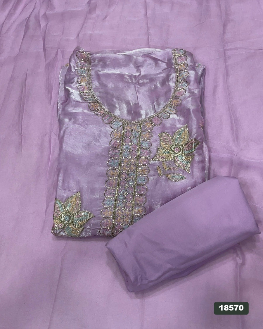 Silk Embroidery Suit Set