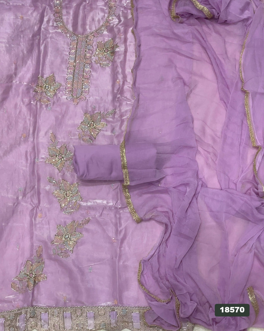 Silk Embroidery Suit Set