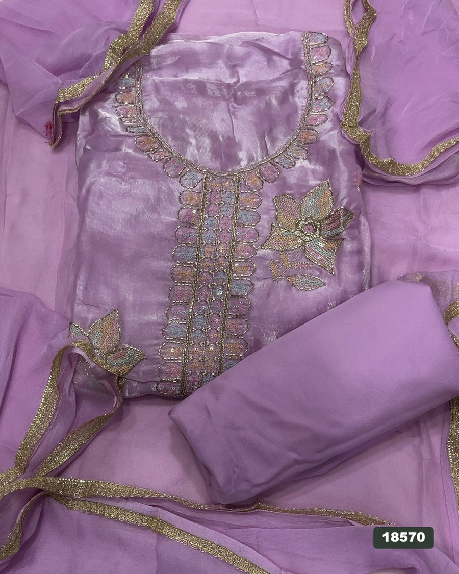 Silk Embroidery Suit Set