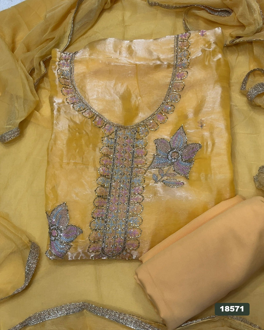 Silk Embroidery Suit Set