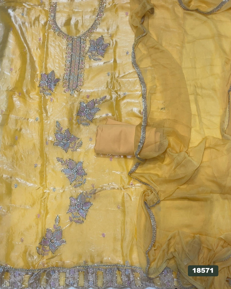Silk Embroidery Suit Set