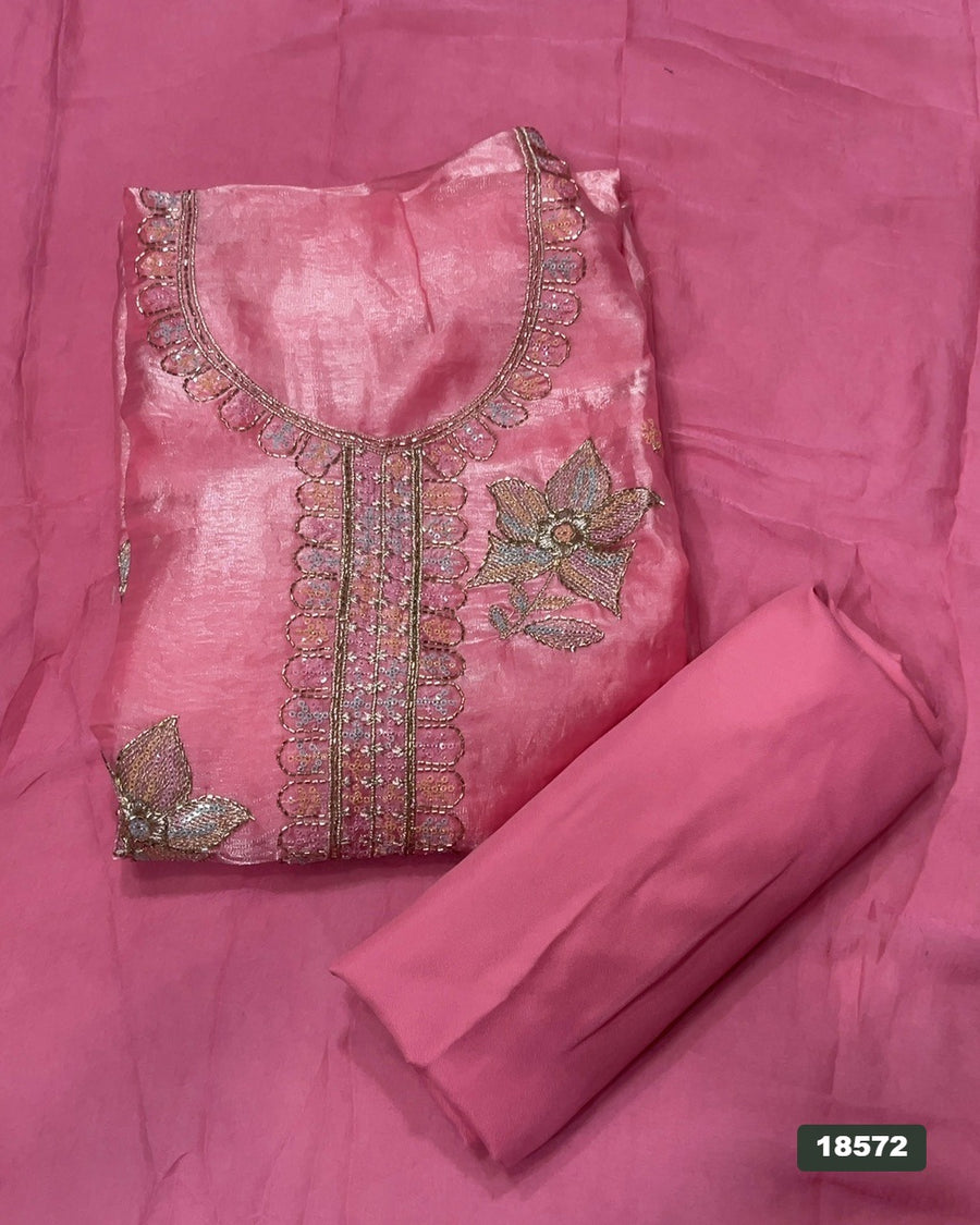 Silk Embroidery Suit Set