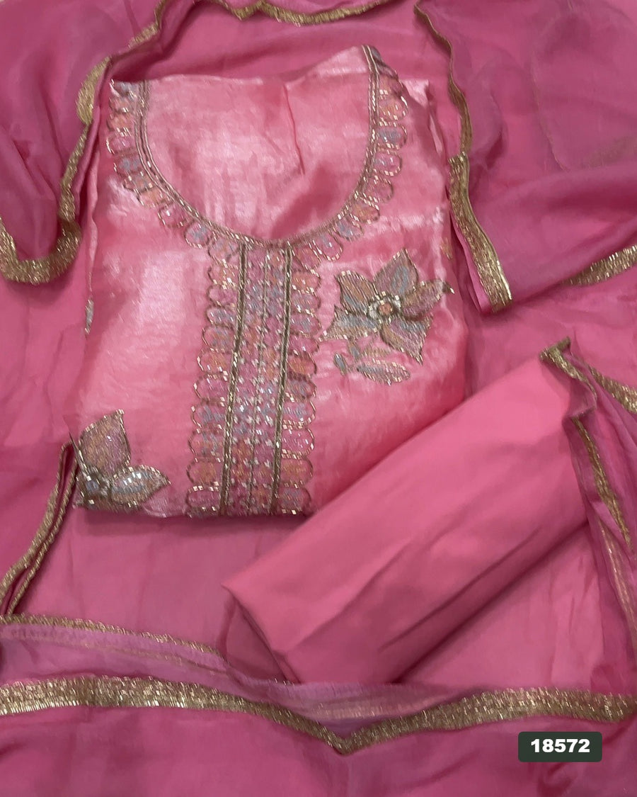 Silk Embroidery Suit Set